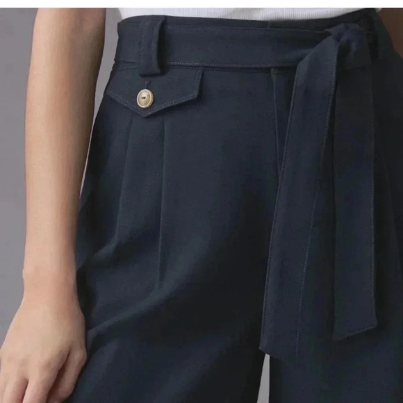 MAEVE ANTHROPOLOGIE TROUSER SHORTS NAVY BLUE RELAXED POCKETS SIZE 0 XSMALL NWT - Picture 6 of 14